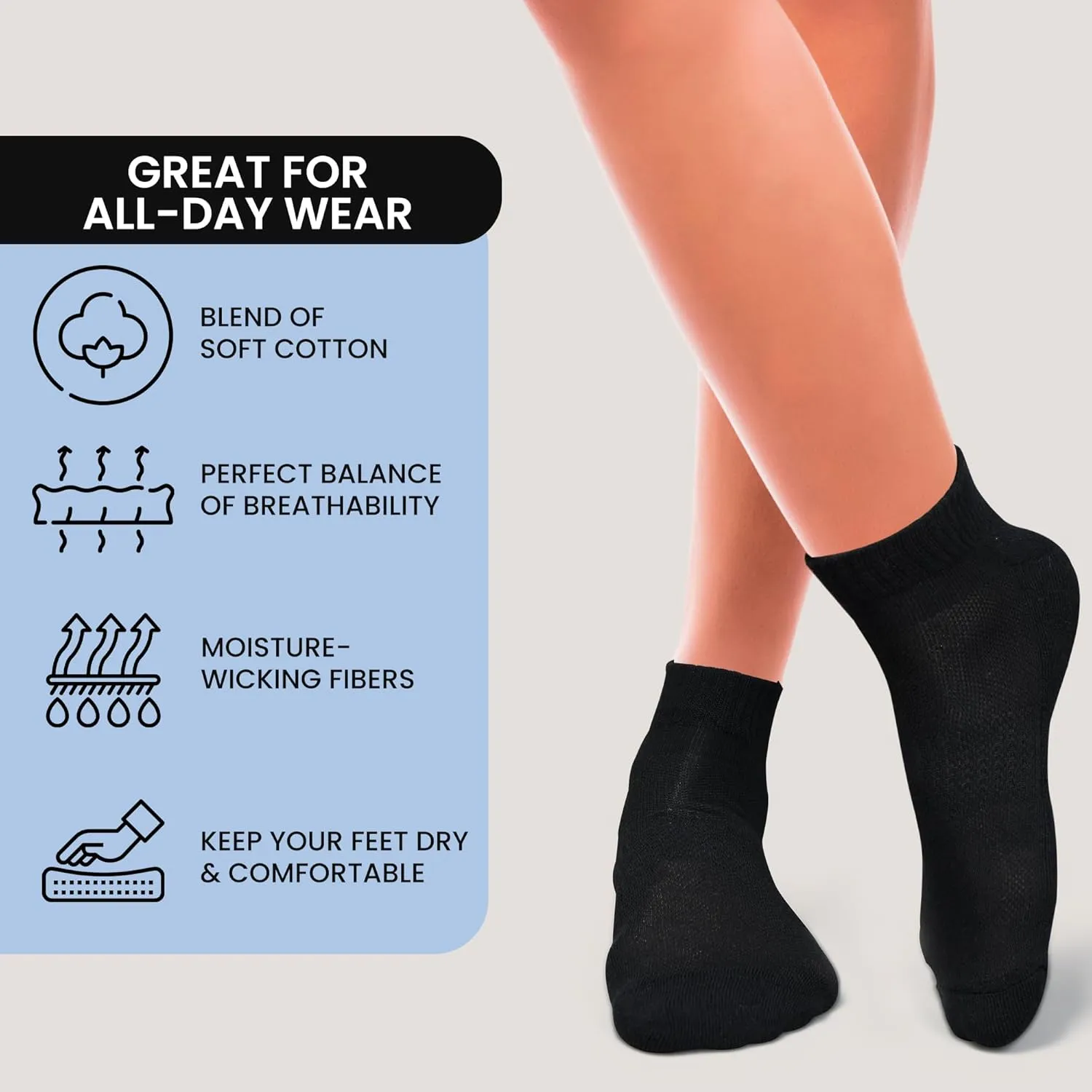 Women's Ankle Socks, Pack Of 6