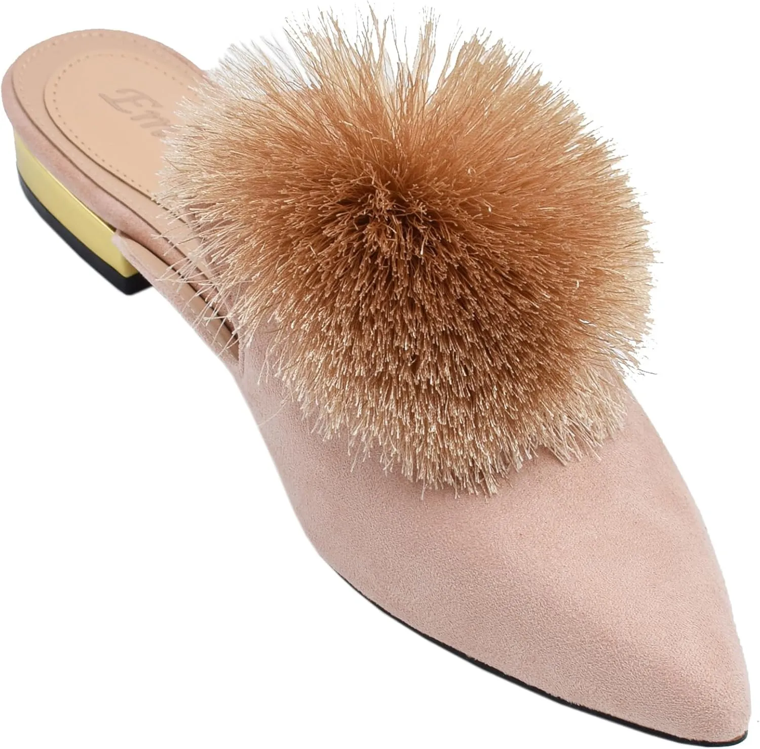 Women's Backless Comfort Slip On Loafers Flats Cute Pom Pom Mule Slippers Casual Shoes