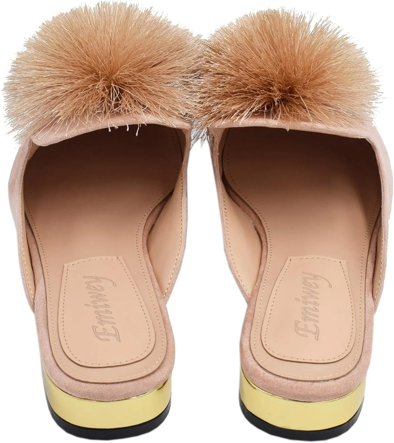Women's Backless Comfort Slip On Loafers Flats Cute Pom Pom Mule Slippers Casual Shoes