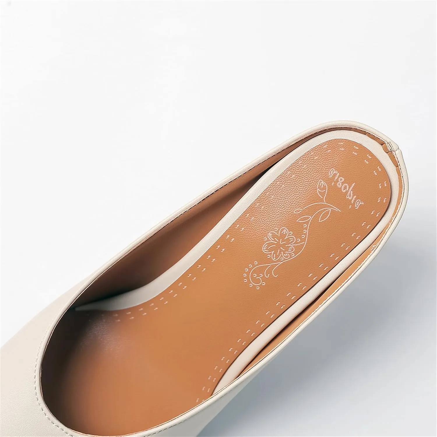 Women's Basic High Chunky Heel Mules for Women Pointed Toe Slip-On Backless Slide Sandals Pumps Work Casual Fashion Business Dress Party Office Comfortable Leather Shoes