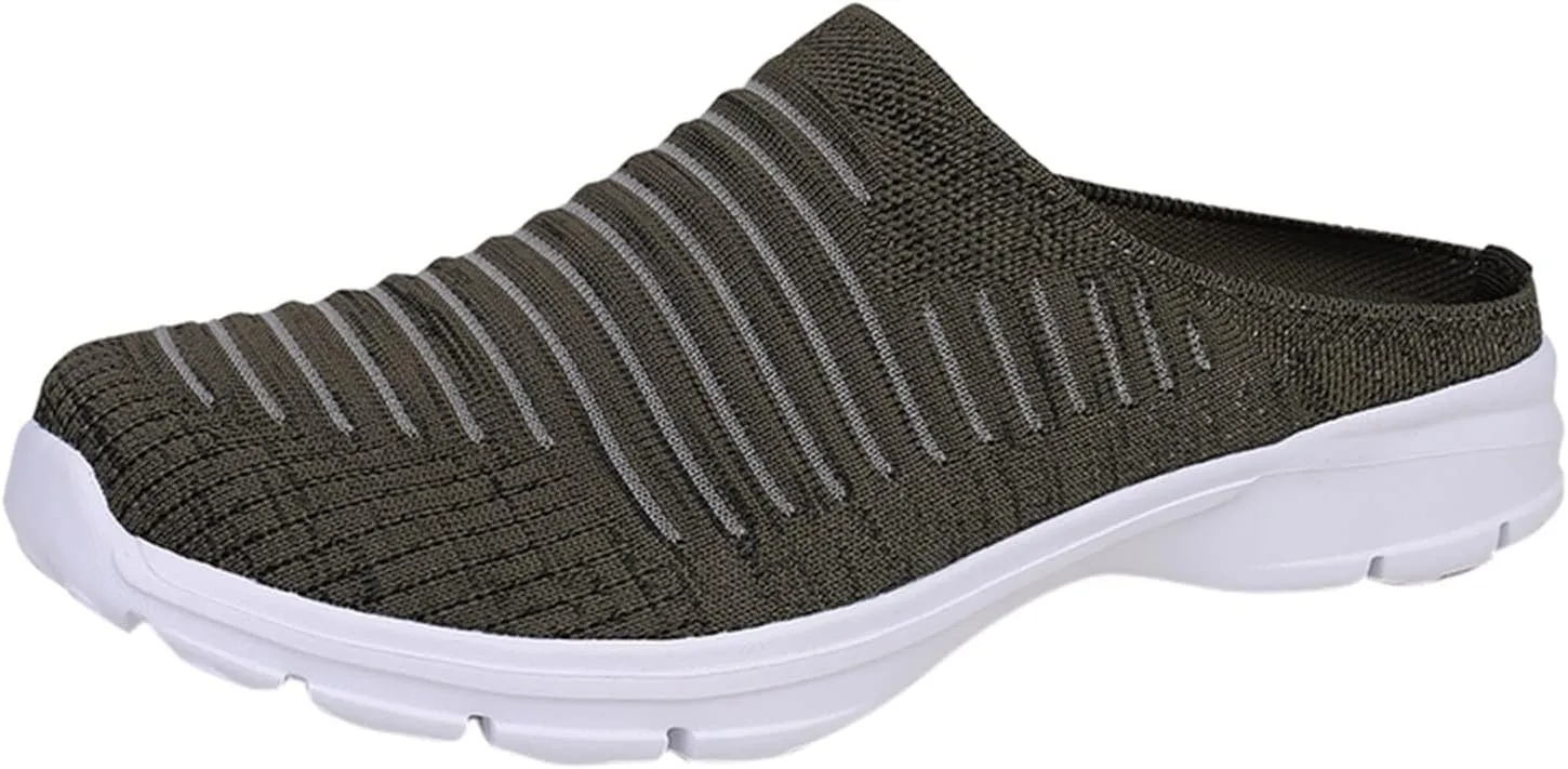 Womens Breathable Mesh Walking Mules Sneakers Womens Running Shoes Mesh Breathable Casual Tennis Shoes White Platform Sneakers Slip On Tennis Shoe Cross Trainer Shoe