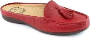 Womens Casual Genuine Leather Flat Mules Sandals Closed Toe Backless Comfortable Lightweight Fashion Loafer with Tassle Detail Slip-on Slides