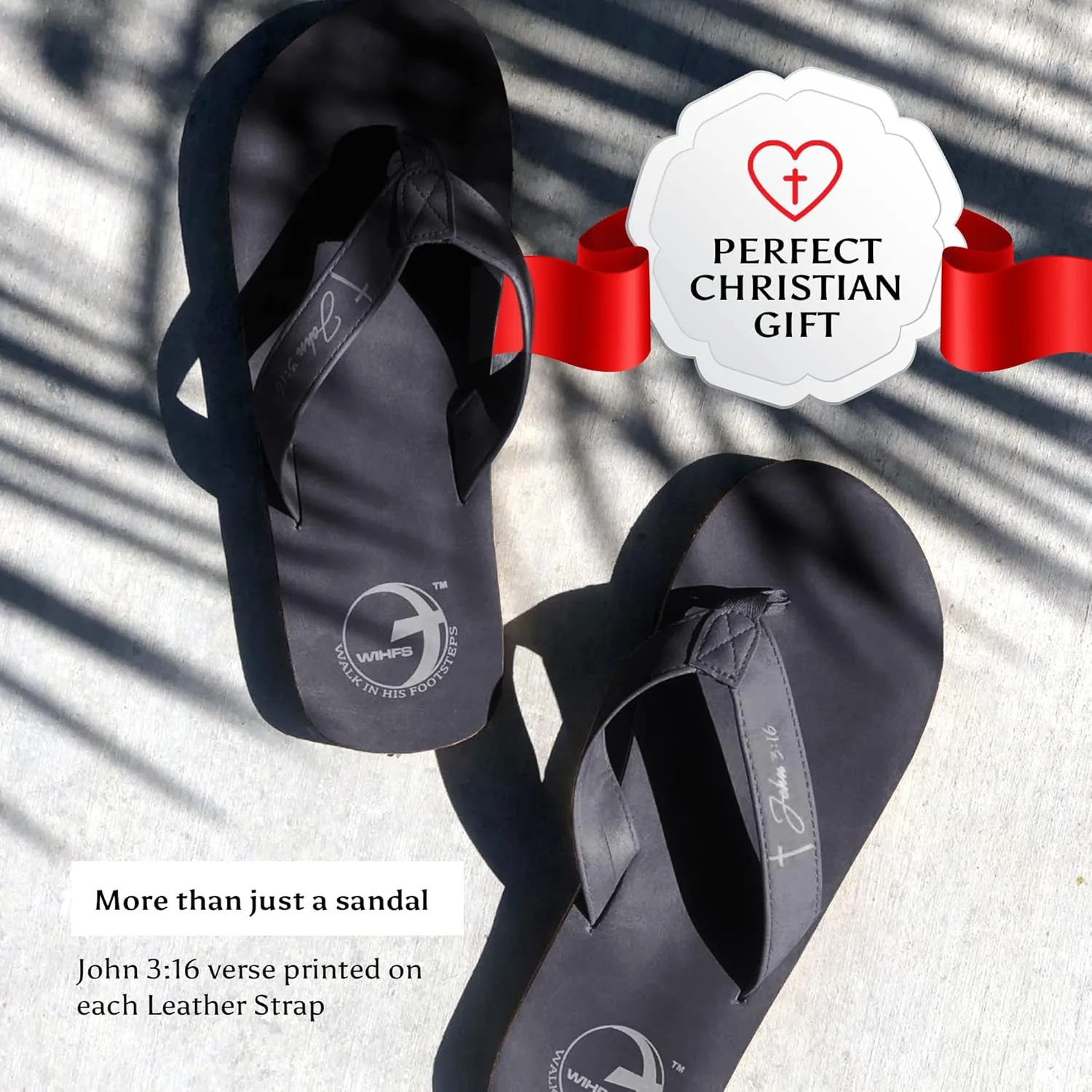 Women’s Christian Clothing and Footwear, Cross Bottom Women’s Sandals, Flip Flops for Women with John 3:16 Bible Verse, Unique Christian Apparel