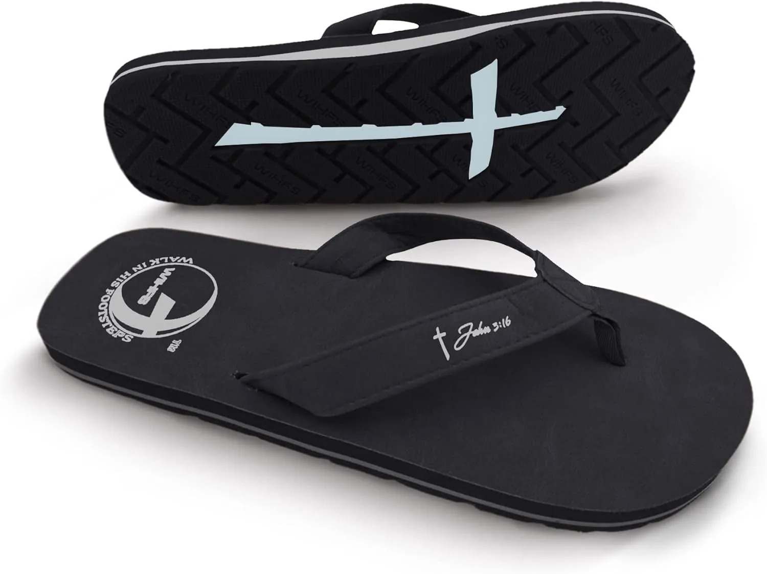 Women’s Christian Clothing and Footwear, Cross Bottom Women’s Sandals, Flip Flops for Women with John 3:16 Bible Verse, Unique Christian Apparel