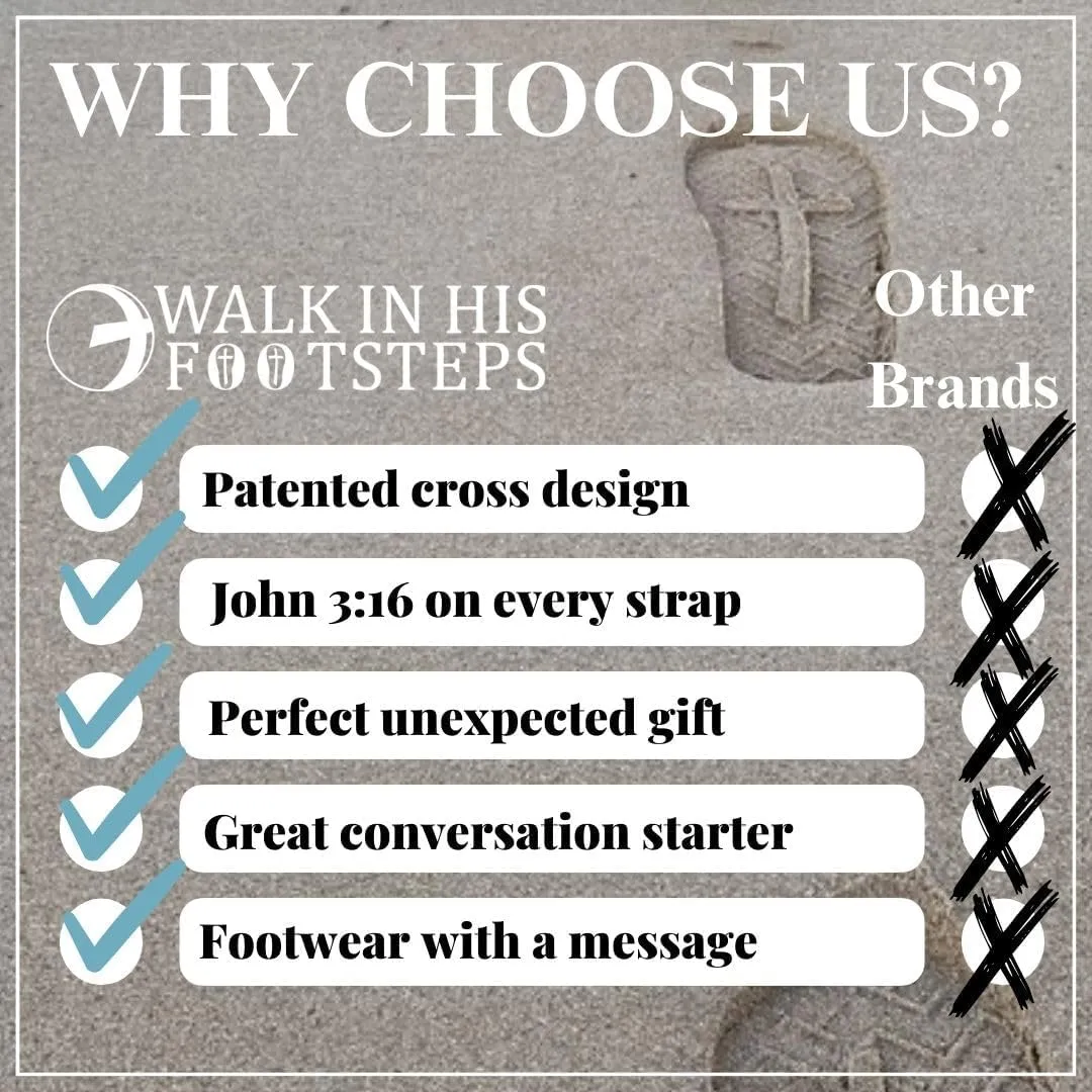 Women’s Christian Clothing and Footwear, Cross Bottom Women’s Sandals, Flip Flops for Women with John 3:16 Bible Verse, Unique Christian Apparel