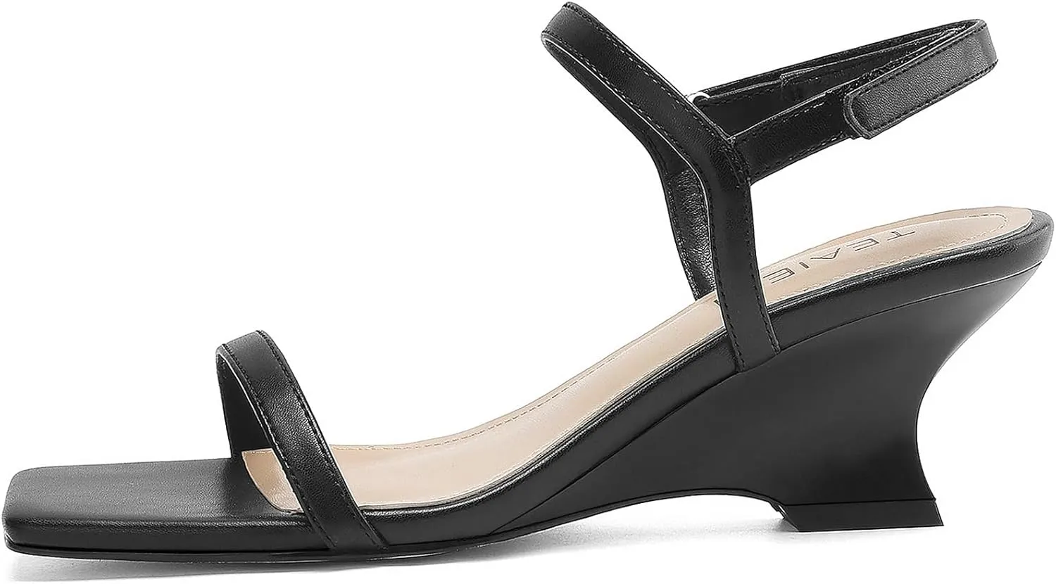 Women's Chunky Heels Low Block Wedge Heeled Sandal Square Open Toe Ankle Strap Heels for Women Comfortable Summer Dress Shoes