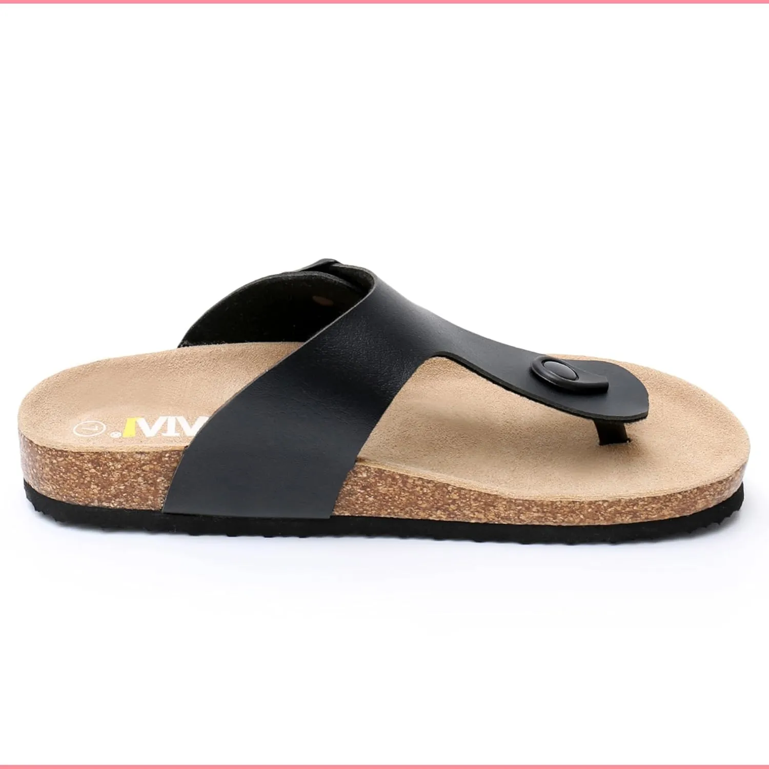 Women's Comfort Slides for Women Cow Suede Cork Footbed Sandals with Adjustable Strap Buckle Open Toe Beach Sandals