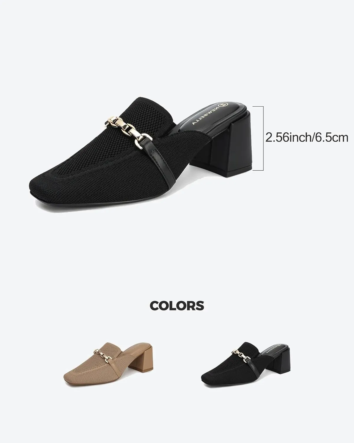Women's Commute Square Toe Heeled Mules