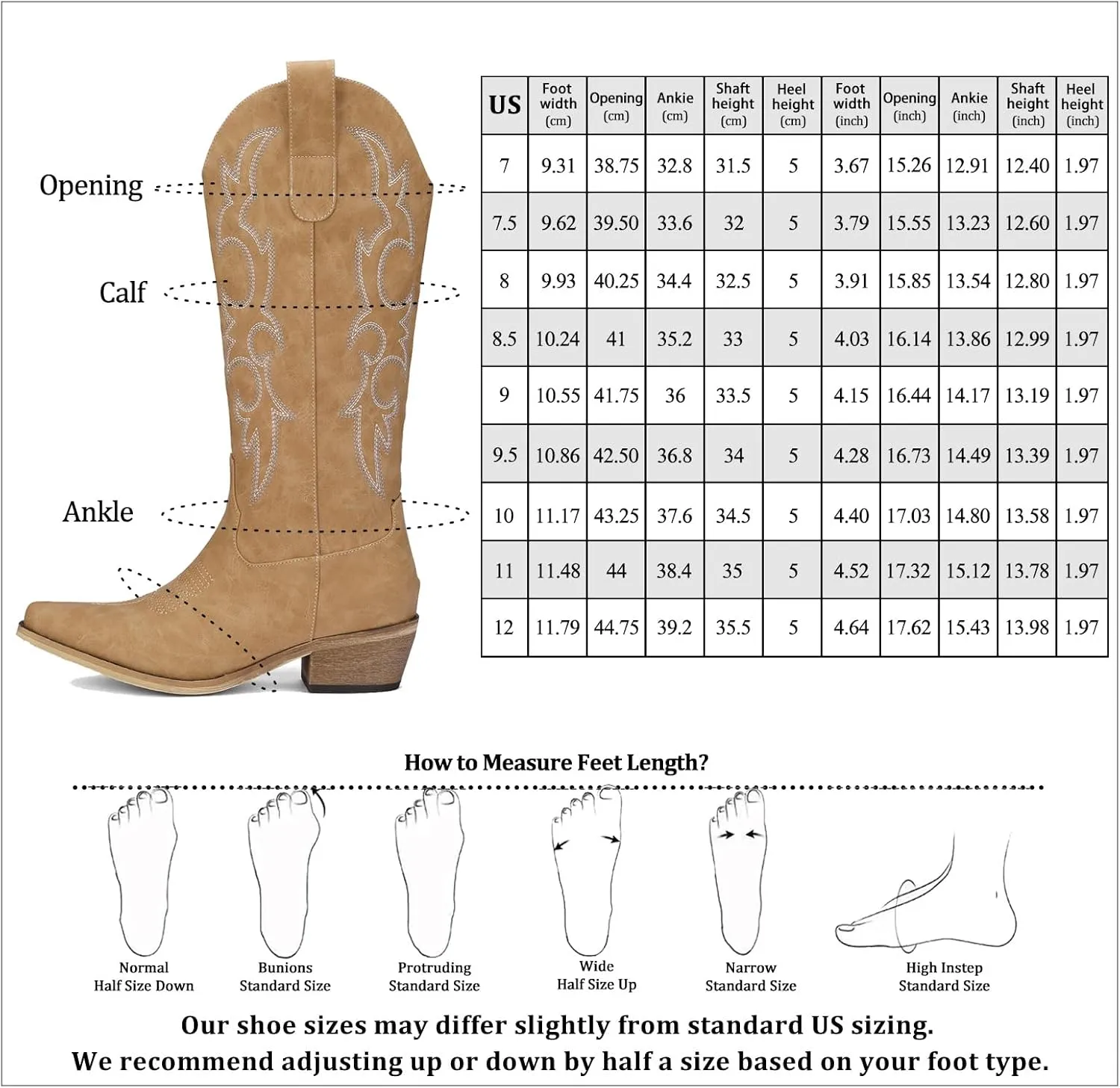 Women's Cowboy Boots Pink Wide Calf Boots Western Cowgirl Boot with Pointy Toe Tall Boots with Chunky Heel Cute Embroidered Long Boots for Concert Outfit