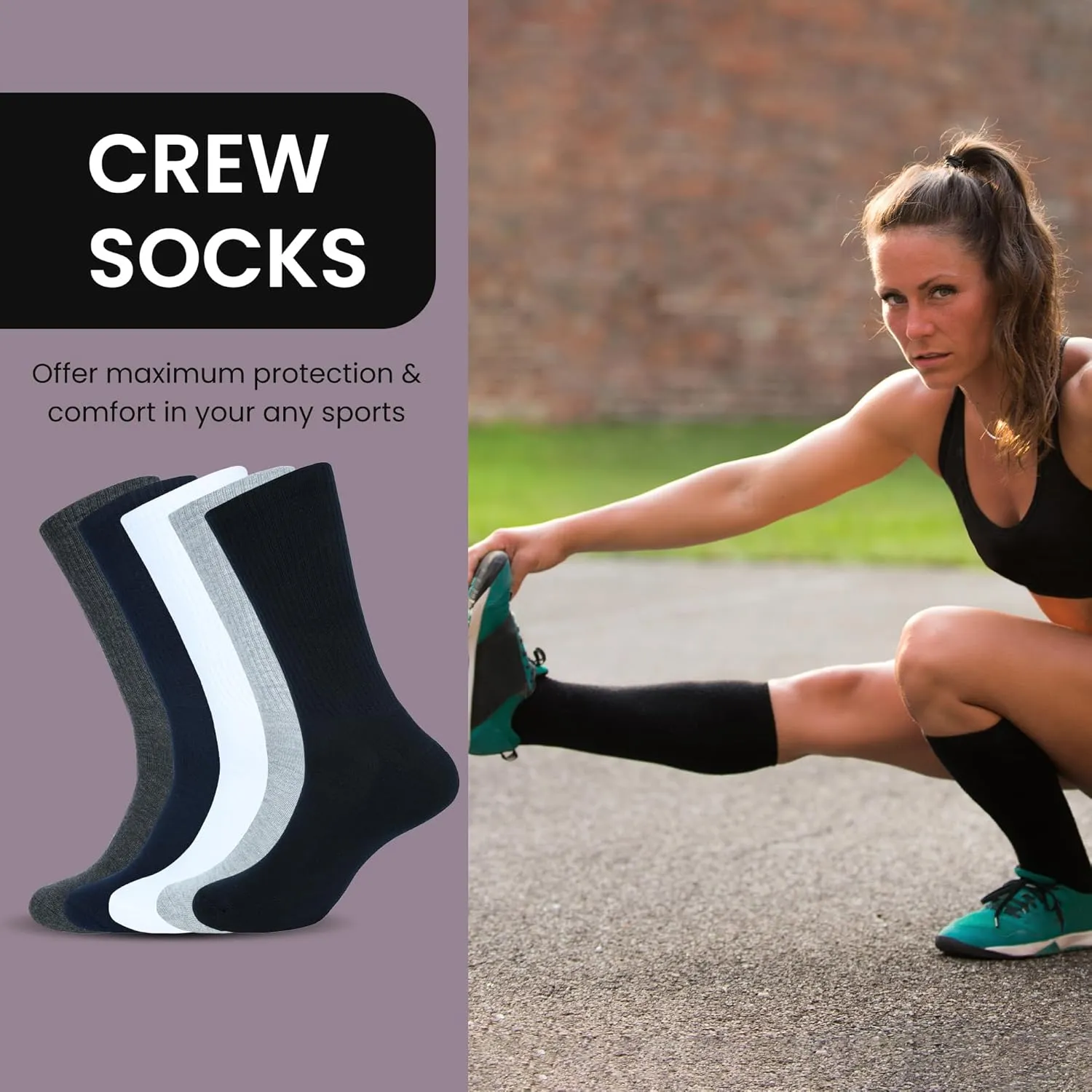 Women's Crew Socks, Pack Of 6