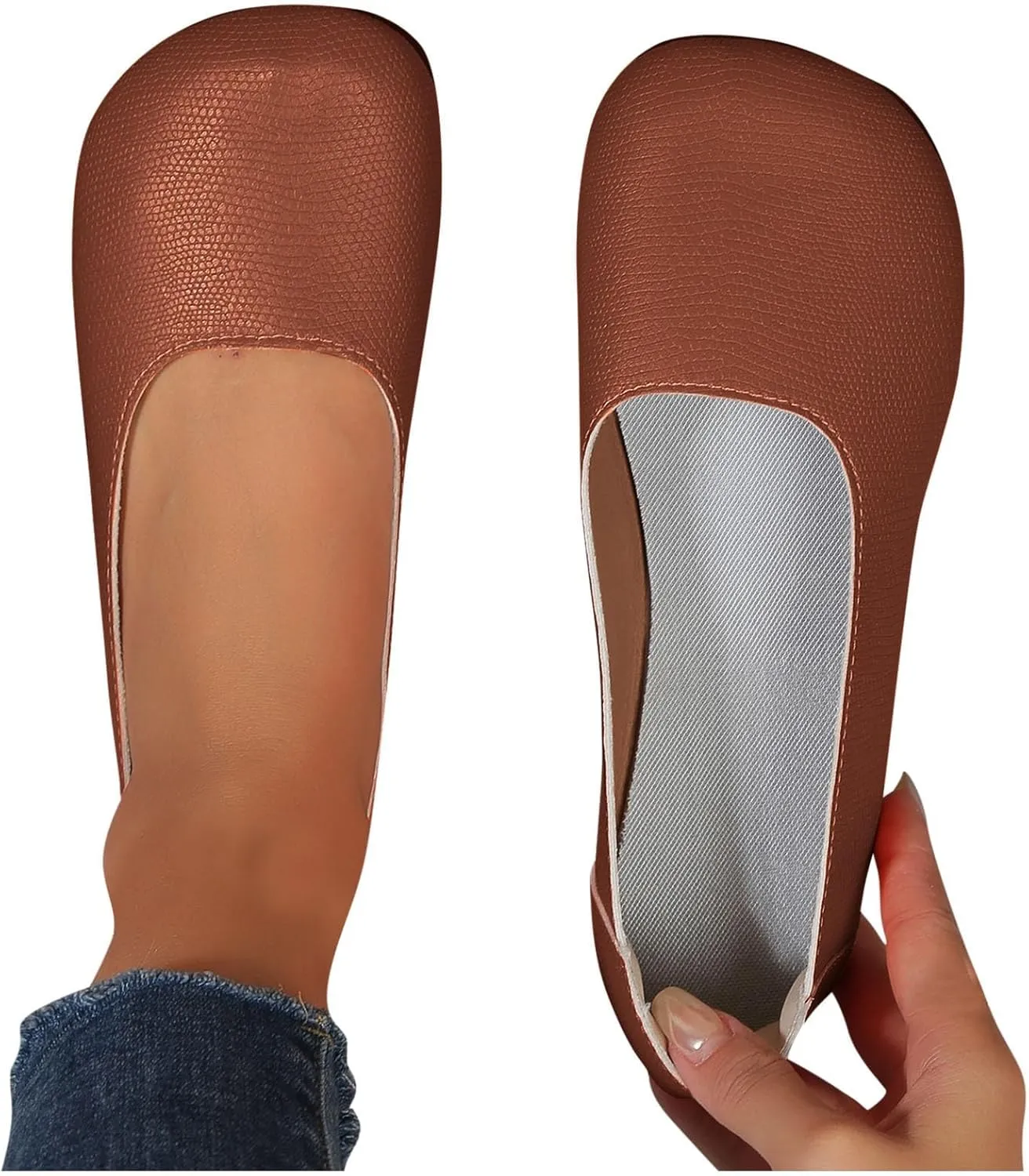 Women's Flats Shoes Summer Comfortable Closed Toe Slip on Ballet Flats Casual Soft Bottom Driving Work Walking Shoes Elegant Wedges