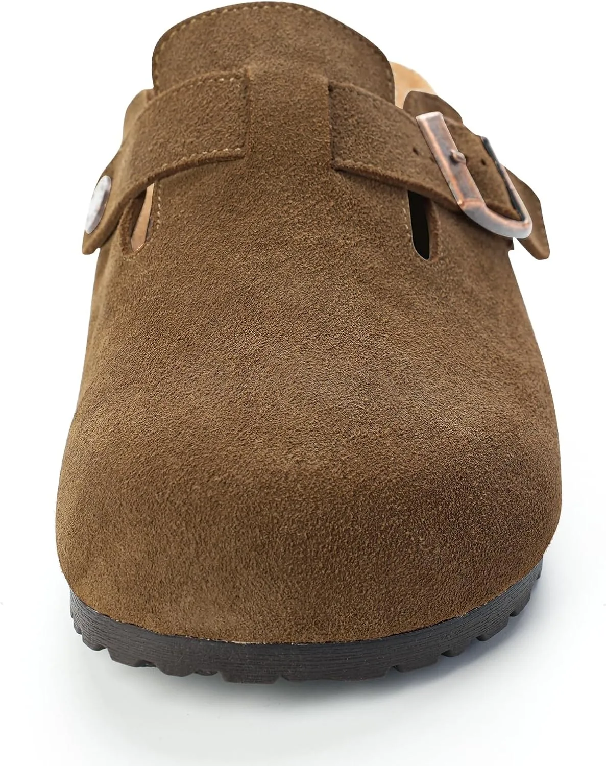 Women’s Genuine Suede Clogs for Women Slip-On Buckle Slides Women's Mules & Clogs Natural Rubber Cork Footbed Sandals Potato Shoes with Arch Support