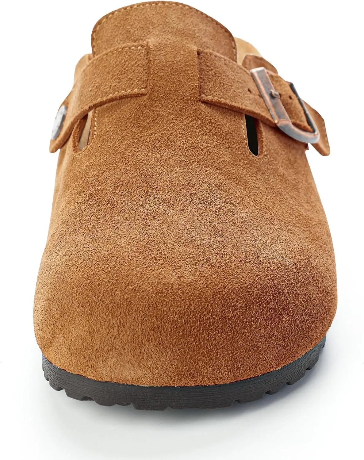 Women’s Genuine Suede Clogs for Women Slip-On Buckle Slides Women's Mules & Clogs Natural Rubber Cork Footbed Sandals Potato Shoes with Arch Support