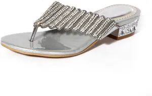 Women's Glitter Rhinestone Flip Flop Sandals Jeweled Sandals Summer Casual Sandals Womens Mules Sandals