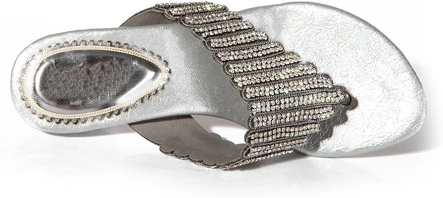 Women's Glitter Rhinestone Flip Flop Sandals Jeweled Sandals Summer Casual Sandals Womens Mules Sandals
