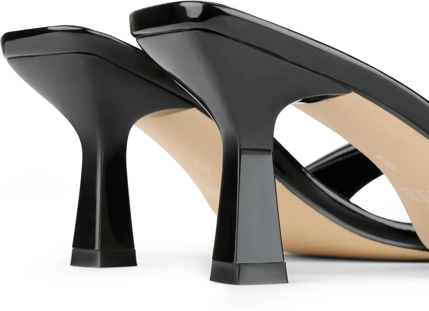 Women's High Heels Sandals Square Open Toe Heels Backless Slip on Heeled Mules for Party Wedding