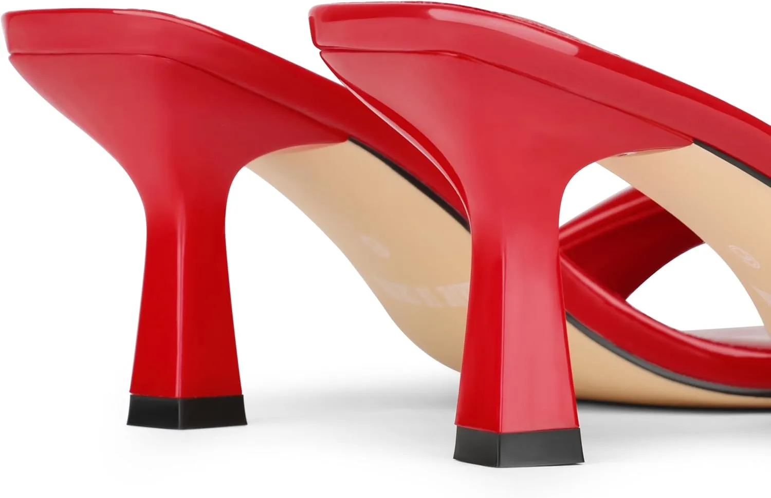 Women's High Heels Sandals Square Open Toe Heels Backless Slip on Heeled Mules for Party Wedding