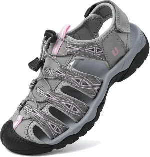 Women's Hiking Sandals Outdoor Sport Sandals Closed Toe Summer Ladies Beach Walking Sandals Water Shoes Arch Support Adjustable