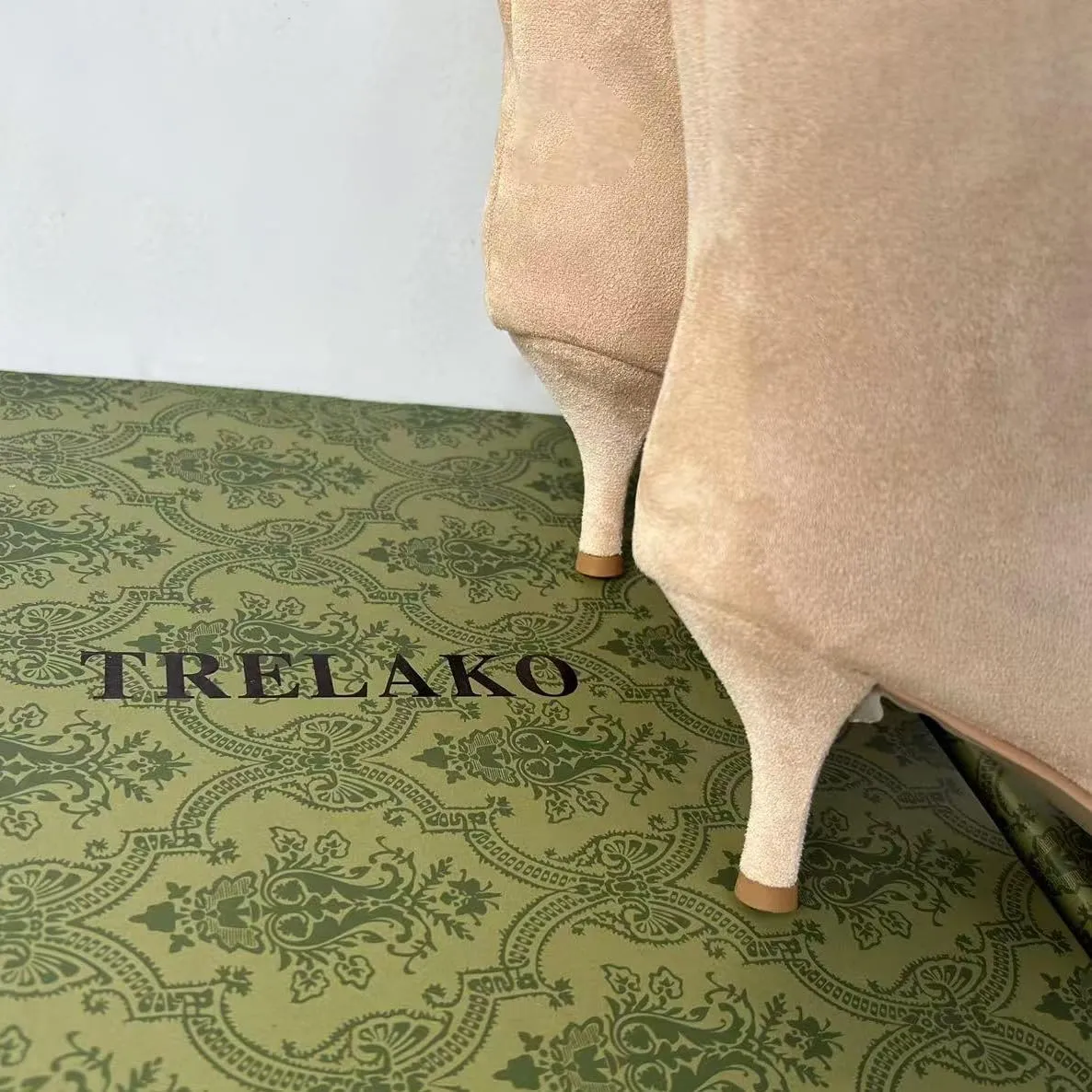 Women's Knee High Boots Nude Suede Wide Calf Stiletto Long Booties Square Toe Pull On High Heel Riding Boots for Women Ladies Fahion Dress Tall Boots