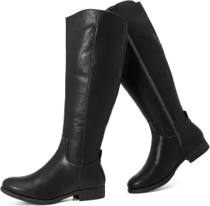 Women's Knee High Boots - Stylish and Comfortable Round Toe Tall Riding Combat Boots with Side Zipper Closure for Fall and Winter Wear for Women.