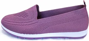 Women's Knitting Flat Shoes Walking Shoes Comfort Loafers Breathable Mesh Female Round Toe Black, Pink, Purple, Red