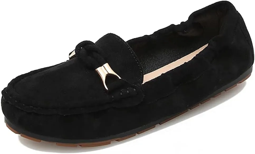 Women's Leather Penny Loafers Casual Driving Loafers Slip-On Loafer Flats Comfort Womens Boat Shoes Moccasins Walking Shoes for Women