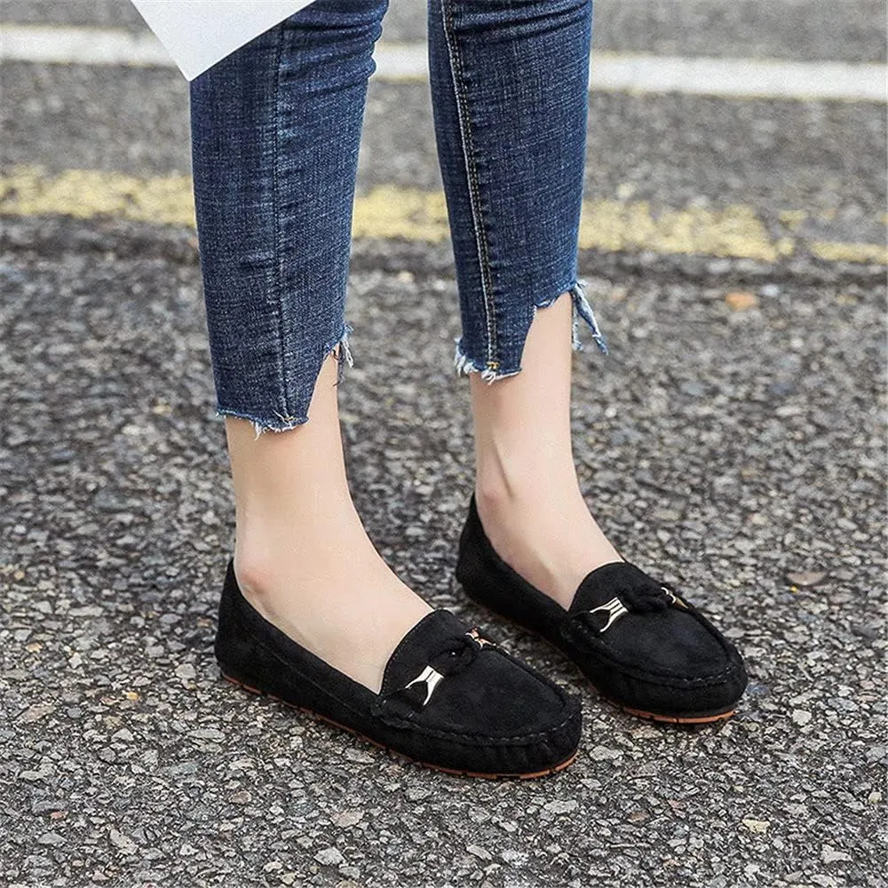 Women's Leather Penny Loafers Casual Driving Loafers Slip-On Loafer Flats Comfort Womens Boat Shoes Moccasins Walking Shoes for Women