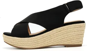 Women's Platform Espadilles Wedge Beach Sandals Summer Sandals Open Toe Ankle Strap Sandals