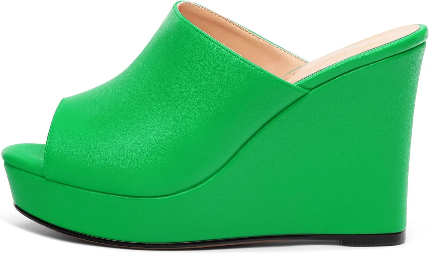 Women's Platform Heels Wedge Sandals Open Toe Slip on High Heels Comfortable Matte Mules Heeled Sandals Dressy Pumps Shoes