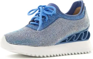 Women's Platform Sneakers Fashion Rhinestone Sneakers Shoes Low Top Walking Shoes Lace Up