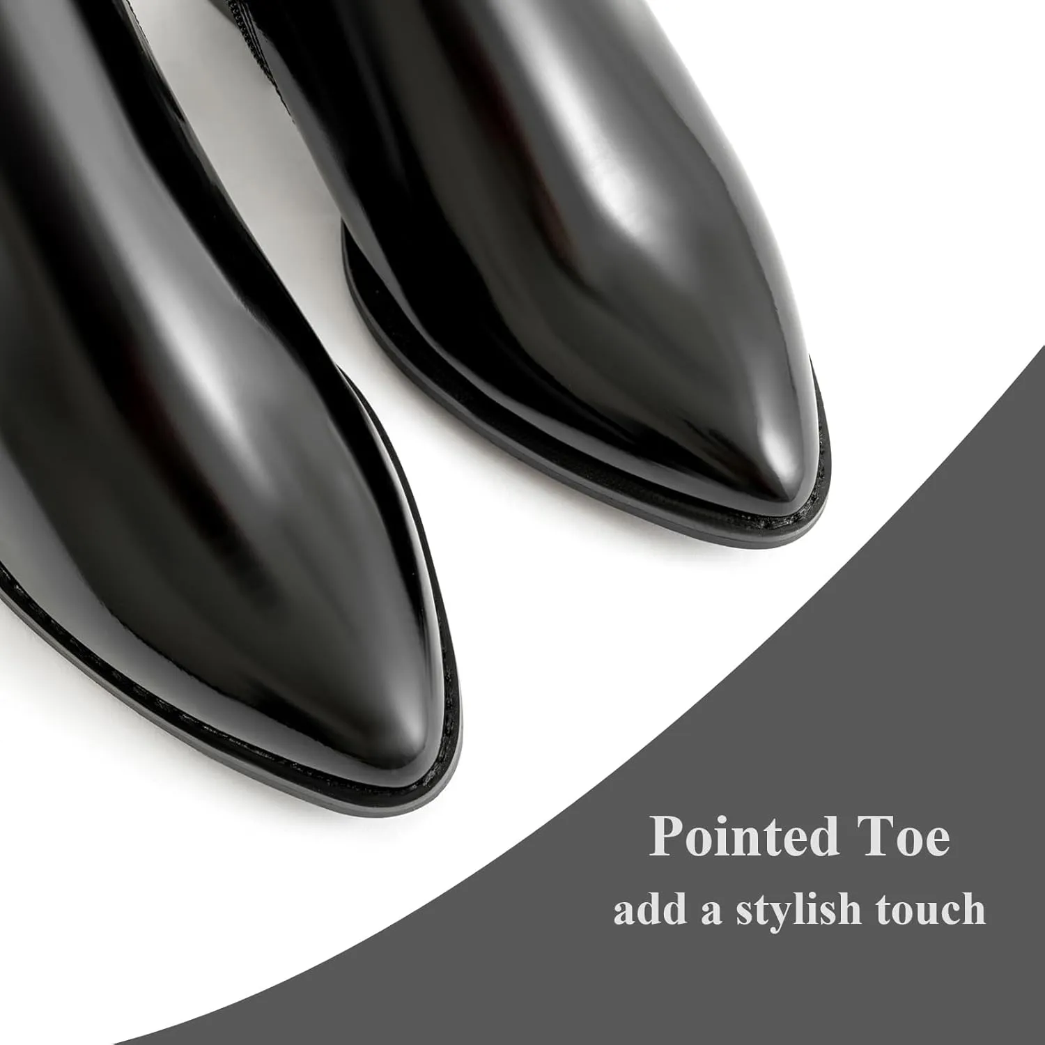 Womens Pointed Toe Ankle Boots Two Buckle Straps Fashion Dating Dress 3 Inch Chunky Block Mid Heel Booties with Zip