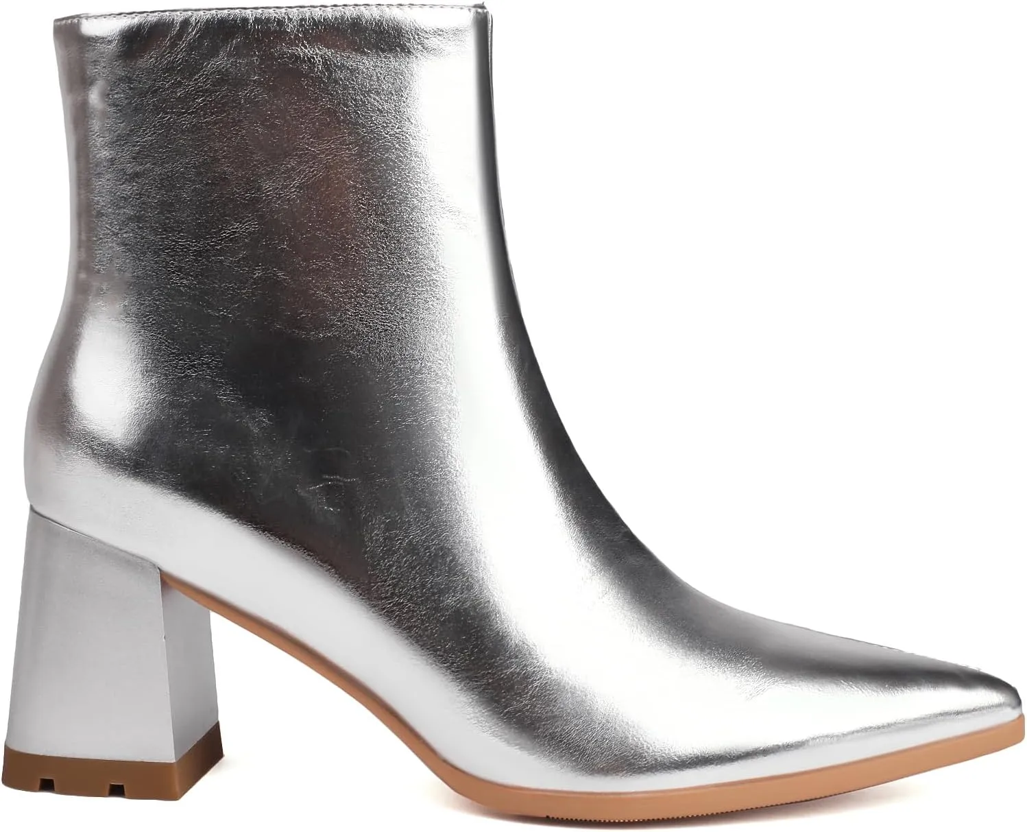 Women's Pointed Toe Boots Block Chunky Heel Ankle Booties