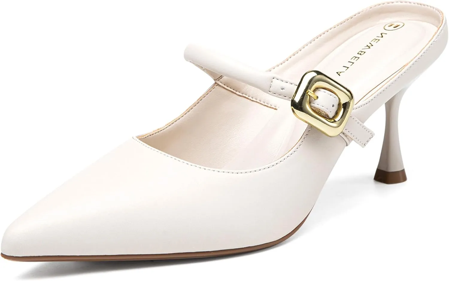 Women's Pointed Toe Heeled Mules, Knit Sandals, Slip-On Shoes