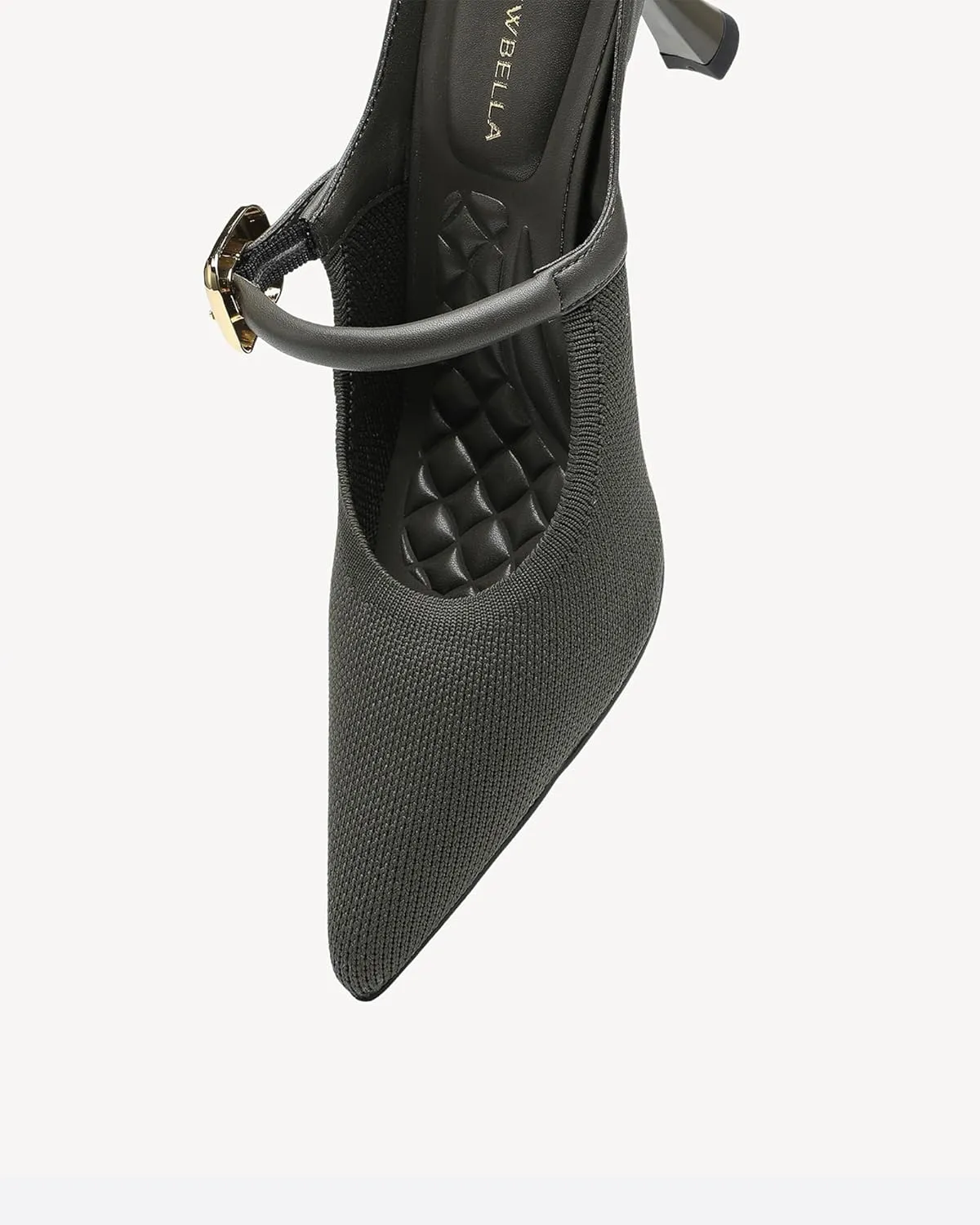 Women's Pointed Toe Heeled Mules, Knit Sandals, Slip-On Shoes