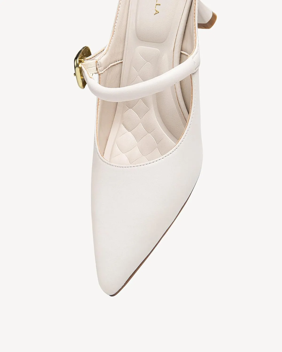 Women's Pointed Toe Heeled Mules, Knit Sandals, Slip-On Shoes