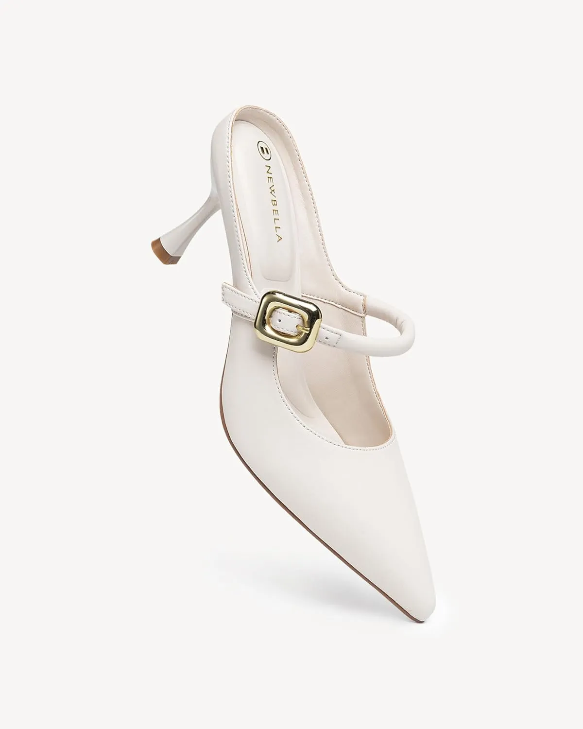 Women's Pointed Toe Heeled Mules, Knit Sandals, Slip-On Shoes