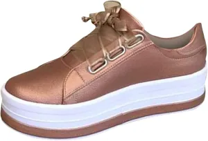 Women's Round Toe Wedges Sneakers Fashion Classic Low Cut Lace Up Platform Walking Dress Shoes Summer Lightweight Breathable Orthotic Flat Loafers Sporty