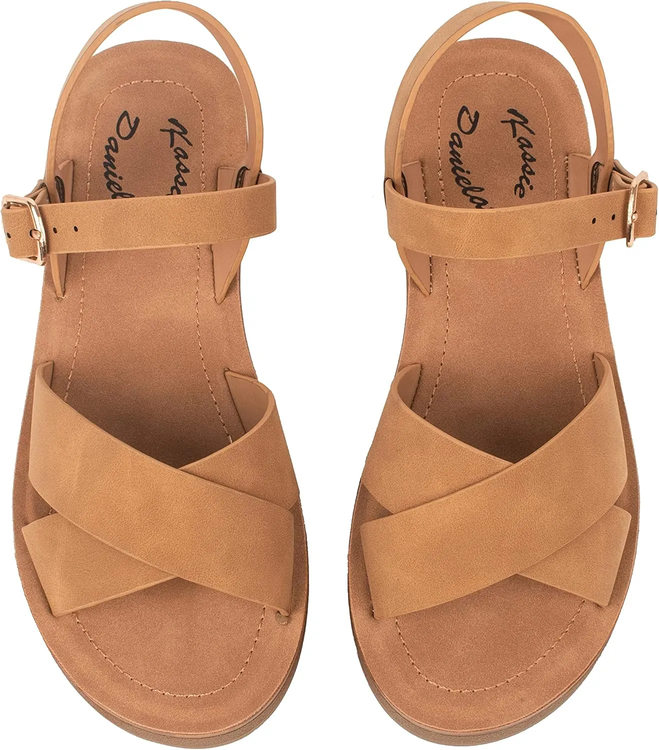 Womens Sandals Platform Ankle Buckle Criss Cross Band Ladies Straps Sandals Shoes JOSIE