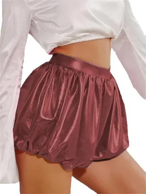 Women’s Side-Stripe Faux Leather Shorts Athletic-Inspired with Reflective Tape Sporty Chic