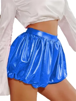 Women’s Side-Stripe Faux Leather Shorts Athletic-Inspired with Reflective Tape Sporty Chic