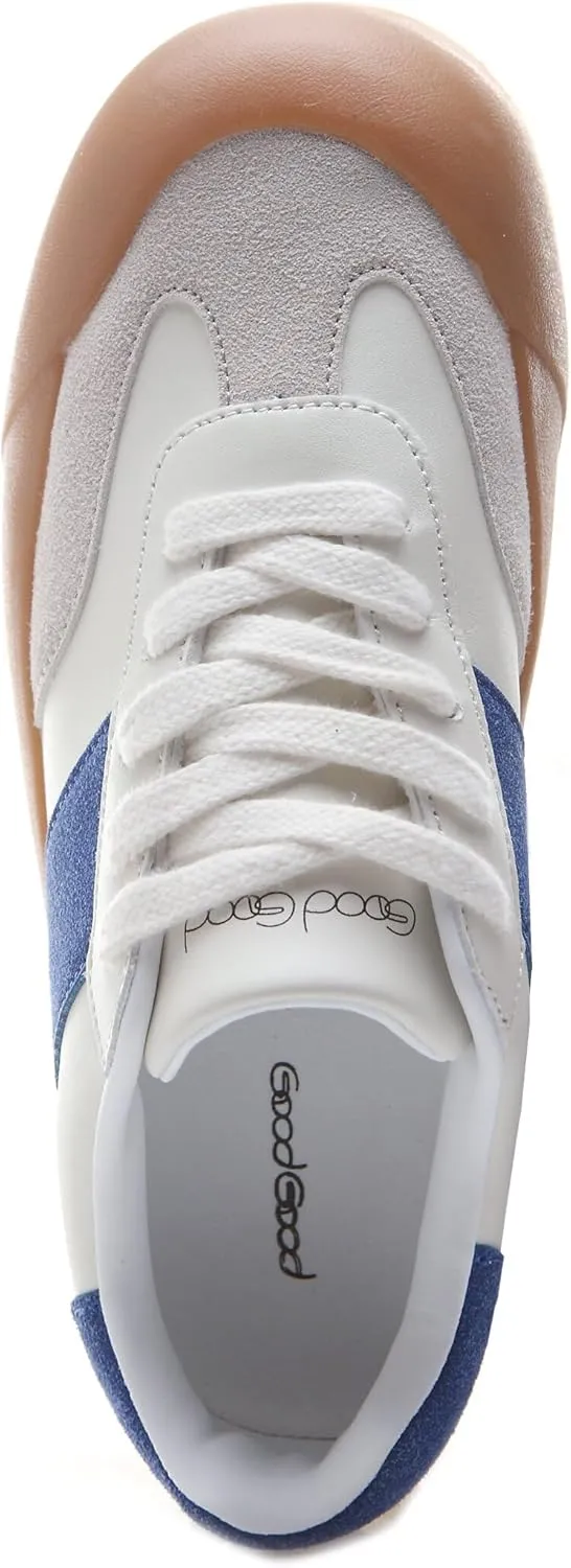 Women's Skateboard Shoes Chunky Platform Sneakers Lace-Up Low Top Comfortable Casual Shoe