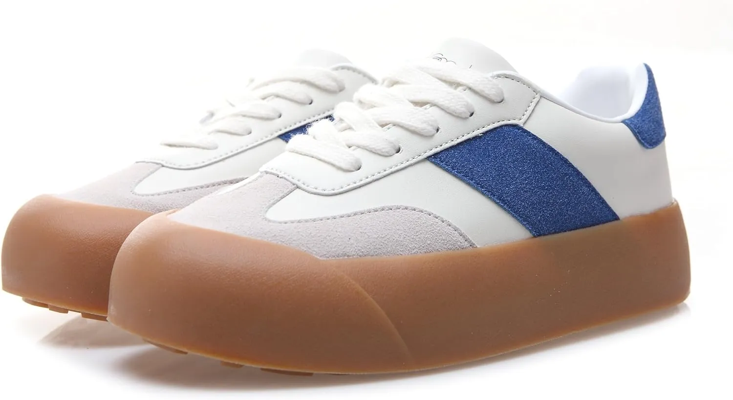 Women's Skateboard Shoes Chunky Platform Sneakers Lace-Up Low Top Comfortable Casual Shoe