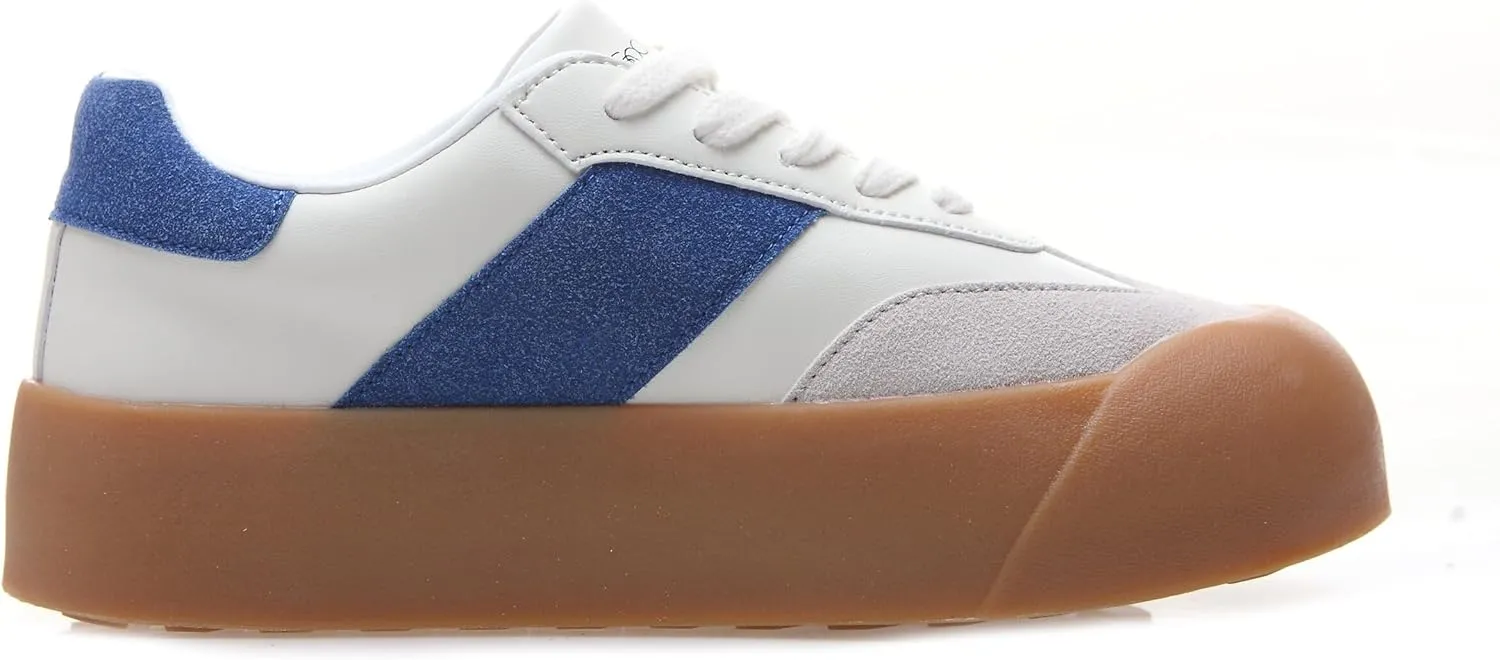 Women's Skateboard Shoes Chunky Platform Sneakers Lace-Up Low Top Comfortable Casual Shoe