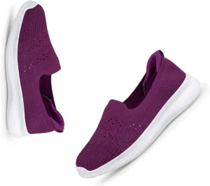 Women's Slip-on Mesh Cutout Loafers,Low Top Lightweight Knit Breathable Mesh Walking Shoe,Comfort Flat Nurse Work Casual Shoes.