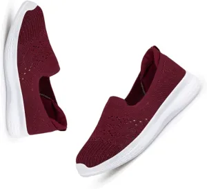 Women's Slip-on Mesh Cutout Loafers,Low Top Lightweight Knit Breathable Mesh Walking Shoe,Comfort Flat Nurse Work Casual Shoes.
