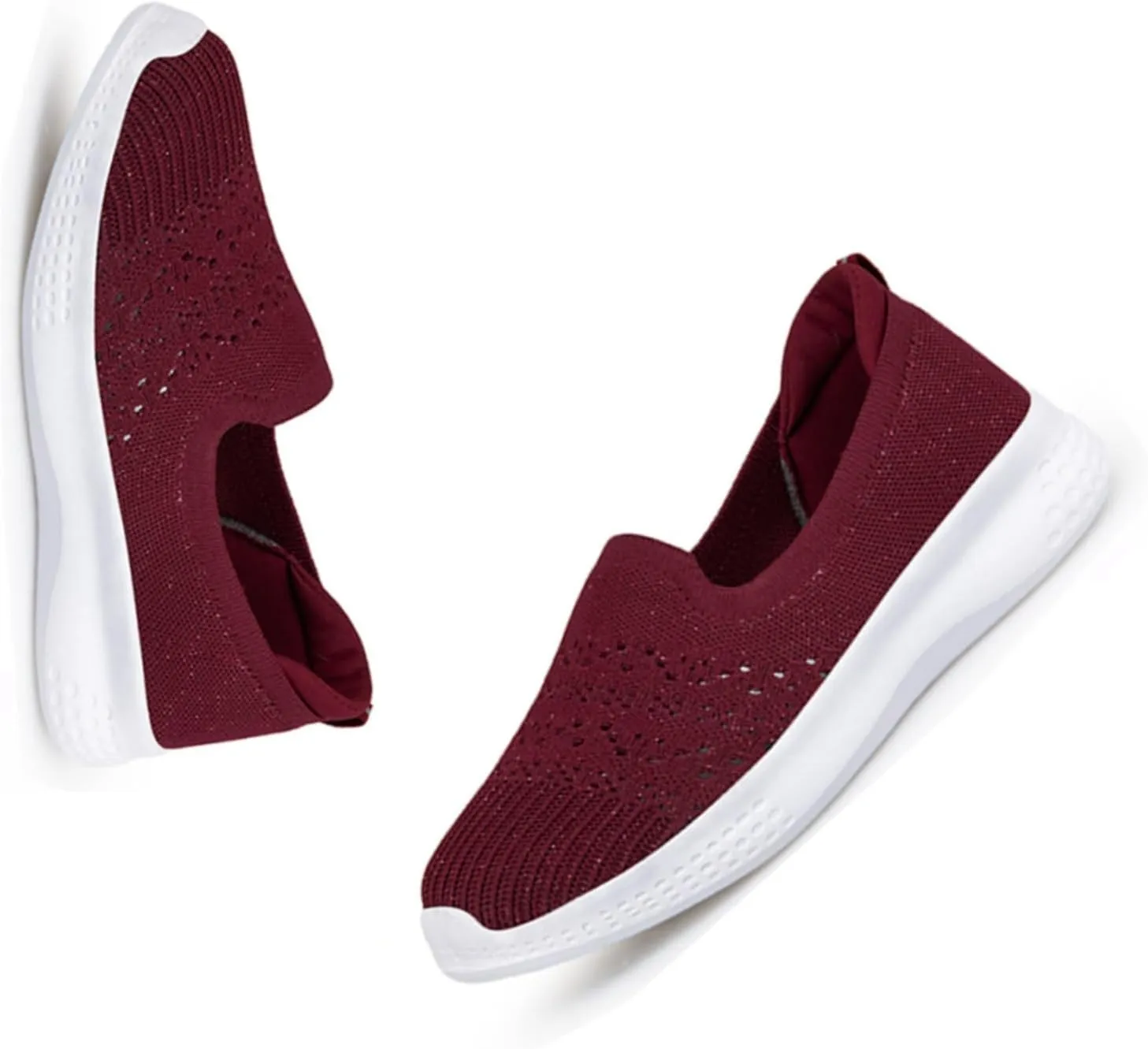 Women's Slip-on Mesh Cutout Loafers,Low Top Lightweight Knit Breathable Mesh Walking Shoe,Comfort Flat Nurse Work Casual Shoes.
