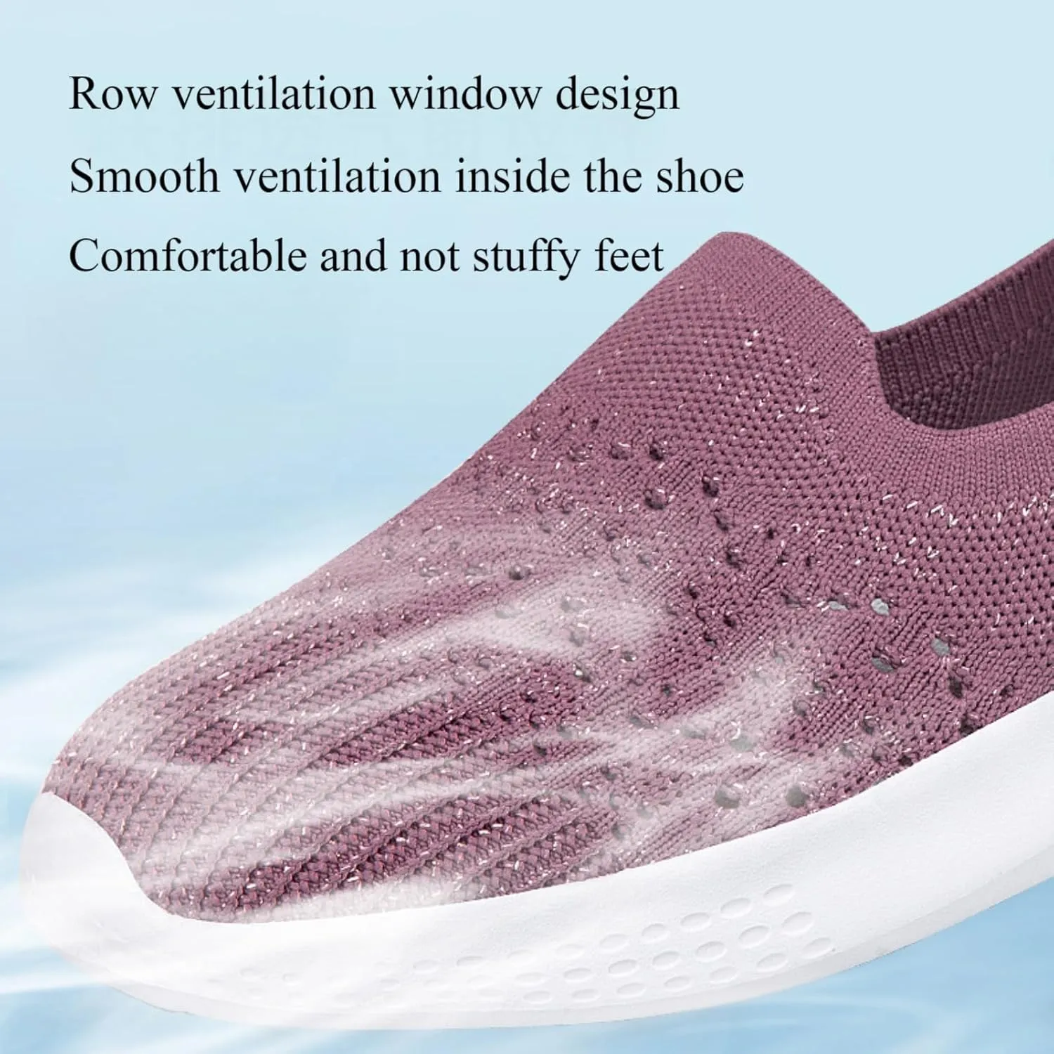 Women's Slip-on Mesh Cutout Loafers,Low Top Lightweight Knit Breathable Mesh Walking Shoe,Comfort Flat Nurse Work Casual Shoes.