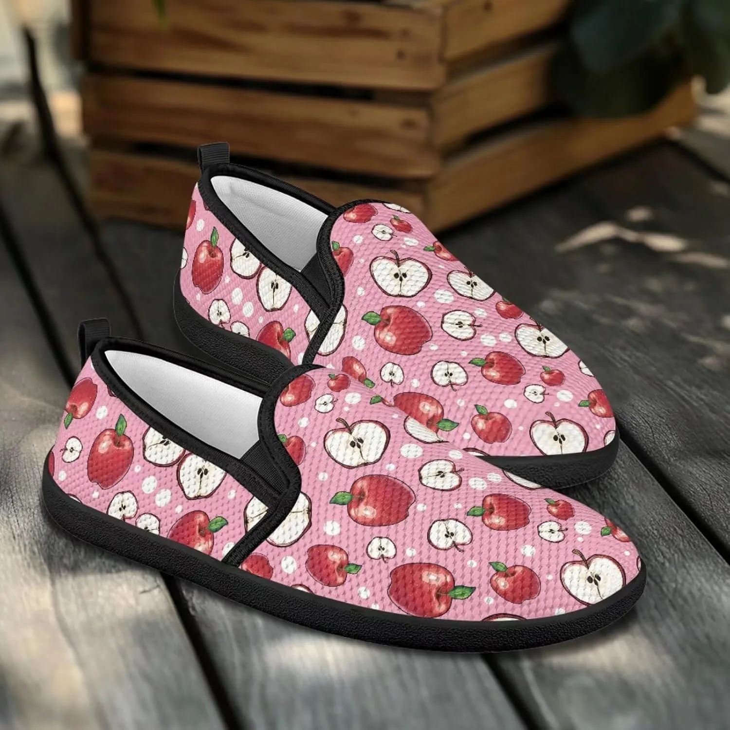 Womens Slip On Mesh Flats Breathable Low-Cut Loafers Wide Toe Box Walking Shoes Laides Dressy Shoes Soft SizeUS 6-11