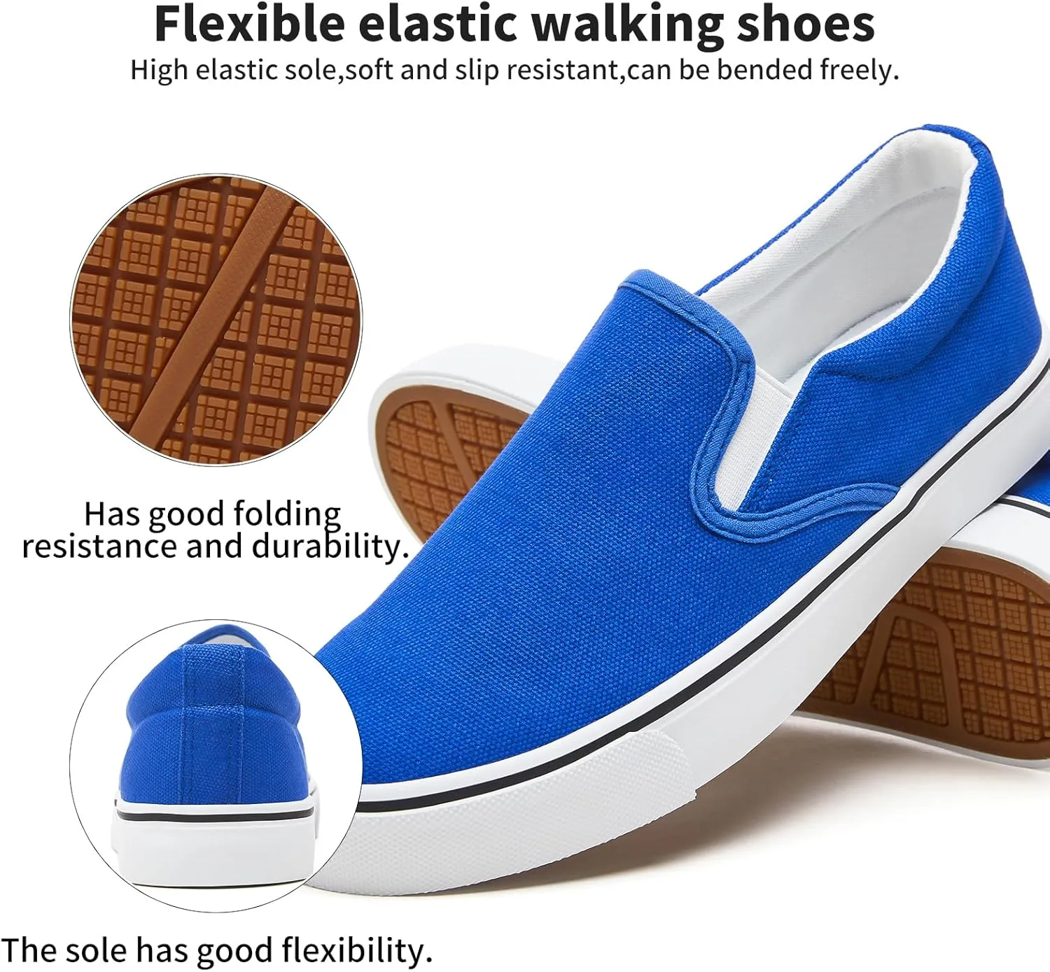 Women's Slip on Shoes Canvas Sneakers Loafers Non Slip Shoes Low Top Casual Shoes