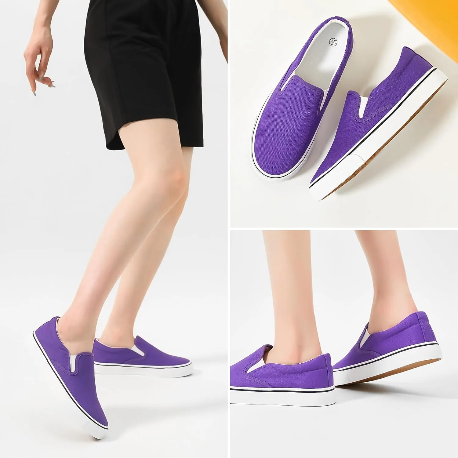 Women's Slip on Shoes Canvas Sneakers Loafers Non Slip Shoes Low Top Casual Shoes